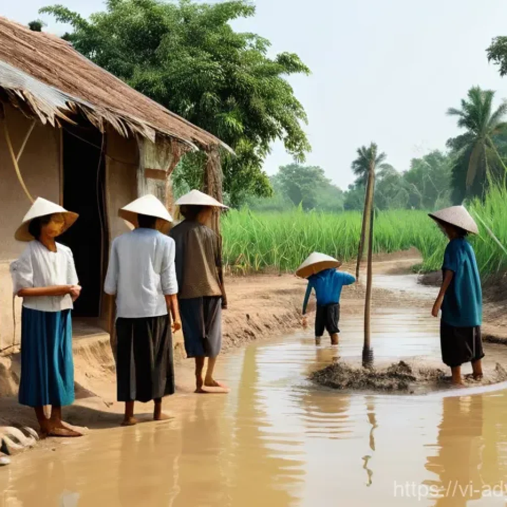 물 안보 관련 국제 기구 역할 - **Prompt 1: Community Resilience in Water Scarcity**
"A heartwarming and resilient scene in a ru...